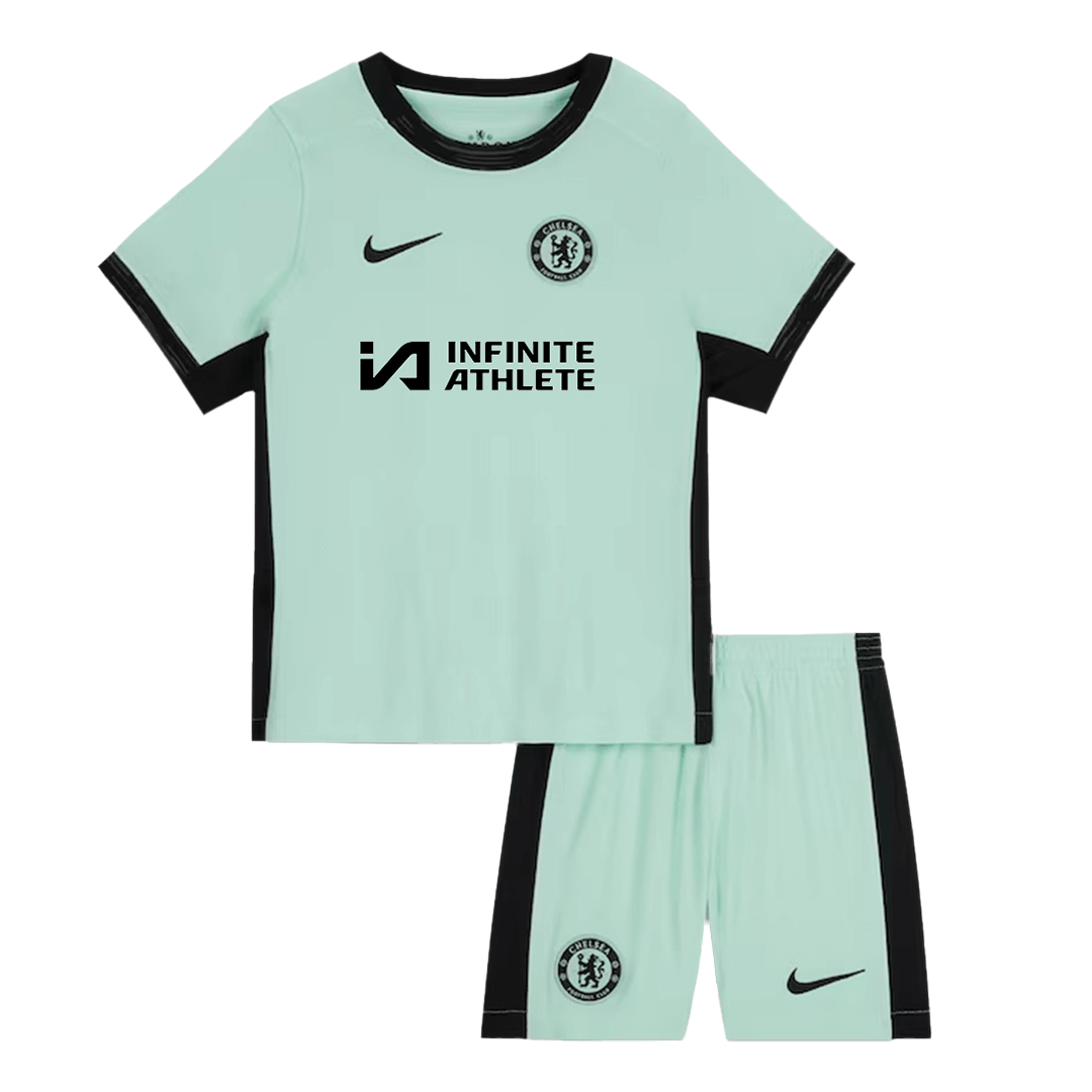 2282f0dc73312065ca44ea2644fcdb9d.png Chelsea Third Away Kids Soccer Jerseys Kit 2023/24 - Image 1
