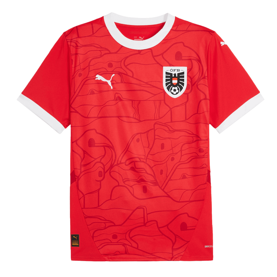 fc12430f0f75fe918a4249867f7f4c6c.png Austria Home Soccer Jersey EURO 2024 - Image 1